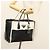 PRADA Borsa a mano in pelle nera e bianca Auth 122125 Nero Bianco - vista 27