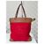 Burberry Canvas Shopper Rot mit Leder in Camel Beige - Ansicht 9