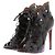 Décolleté Alaïa in pelle goffrata nera con lacci 40 Nero