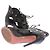 Décolleté Alaïa in pelle goffrata nera con lacci 40 Nero - vista 7
