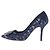 Dolce & Gabbana Satin-Pumps mit Spitze Marineblau - Ansicht 3