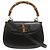 Borsa in pelle Gucci Bamboo Nero