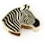 Ring Hermès Anneau de foulard Hermes Zebra Noir Doré  ref.2238570