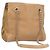 PRADA Bolsa de Ombro com Corrente de Couro Bege Dourado Auth 122203
