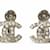 Orecchini Chanel Coco CC Clip Argento Bianco  - vista 7