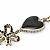 Collar colgante de cinta en forma de corazón Coco CC de Chanel Negro Plata - vista 2