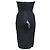 Vestido mini lápis sem alças com faixas Herve Leger em rayon preto - vista 3