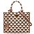 Prada Brown Small Canvas Symbole Triangolo Satchel
