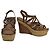 Sandales à plateforme en jute et cuir marron Miu Miu, talon compensé, taille 39