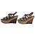 Sandales à plateforme en jute et cuir marron Miu Miu, talon compensé, taille 39 - vue 3
