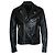Balmain, Giacca da motociclista in pelle nera con cerniere e logo Nero