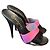 Chanel Pumps aus Leder Schwarz und Rosa mit hohen Absätzen Größe 36 Pink