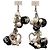 Orecchini DOLCE & GABBANA  con perle bianche e perle nere, cuore con swarovski Argento