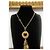 Collana BLUMARINE metallo dorato grande charm rotondo con logo inciso D'oro - vista 5