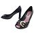 LOUIS VUITTON OPEN TOE SCHUHE MIT SCHNALLEN 37.5 LEDERSCHUHE Schwarz