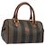 Pequin Borsa a mano in tela FENDI Pecan marrone nero oro Auth yk18138 D'oro