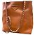 Borsa shopper Prada in pelle marrone cognac - vista 3