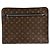 Borsa Clutch Monogram Macassar di Louis Vuitton Marrone Nero