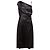 Versace SS19 Schwarzes Seidensatin-Doppelasymmetrisches Kleid