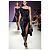 Versace SS19 Schwarzes Seidensatin-Doppelasymmetrisches Kleid - Ansicht 2