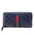 Gucci 408831 GG Shima Sherry Line Long Wallet Red Navy blue Leather  ref.2246554