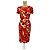 Blumarine Kleid Rot mit abstraktem Muster aus Wolle