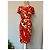 Blumarine Kleid Rot mit abstraktem Muster aus Wolle - Ansicht 8