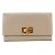 Peekaboo Fendi Bi-Fold Geldbörse aus greige Leder Beige Grau