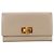 Peekaboo Fendi Bi-Fold Geldbörse aus greige Leder Beige Grau - Ansicht 11