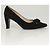CHANEL Escarpins en daim noir CC Auth am8442 - vue 4