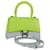BALENCIAGA Hourglass XS Hand Bag Leather 2way LIme Green 592833 Auth gh137AM Silvery  ref.2247302