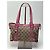 Vintage Gucci Monogram Baumwolltasche Beige Lila Pink