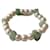 Autre Marque Bracciale Elastico perle e pietre Bianco sporco
