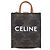 Céline Chaveiro Cabas Vertical em Lona Envernizada Micro Triomphe da Celine Brown Marrom Castanho escuro