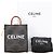 Céline Chaveiro Cabas Vertical em Lona Envernizada Micro Triomphe da Celine Brown Marrom Castanho escuro - vista 12