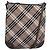 Borsa a spalla Burberry Nova Check Blue Label in tela rosa Auth 123035