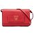 Portafoglio Prada Red Saffiano Lux Bow con tracolla Rosso