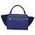 Céline Borsa a mano Trapeze CELINE in pelle scamosciata 2 in 1 blu oro Auth BA2409 D'oro - vista 2