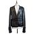 Bally Lederjacke in Schwarz mit Ponyhaut Details