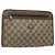 GUCCI GG Plus Supreme Clutch Bag PVC Beige 97 01 037 Auth am8392