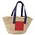 LOEWE Borsa Anagramma Cesta Borsa a Mano Rafia Pelle Beige Rosso Argento Auth am8437