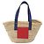 LOEWE Borsa Anagramma Cesta Borsa a Mano Rafia Pelle Beige Rosso Argento Auth am8437 - vista 13