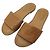 LOUIS VUITTON FLACHE MULES LOCK IT 37 CAMEL GRAINLEDER-SANDALEN Kamel
