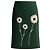 Gonna Prada in seta verde con motivo a margherite