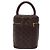 CHANEL Matelassé COCO Marchio Vanity Pouch Pelle di Agnello Marrone Scuro CC Auth 123070 - view 2