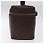 CHANEL Matelassé COCO Marchio Vanity Pouch Pelle di Agnello Marrone Scuro CC Auth 123070 - view 3