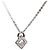 Givenchy Silber Plattierter G Logo Strass Anhänger Halskette