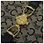 Céline Borsa a spalla CELINE C Sulky in tela blu navy e oro Auth ep8935 D'oro - vista 14