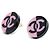 Chanel 2022 orecchini a perno CC rosa nero in resina - vista 2