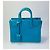 Saint Laurent Sac de Jour Nano Blu in Pelle Turchese - vista 2